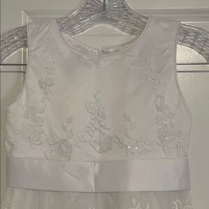 Debenhams Charming White Floral tulle Kids Dress